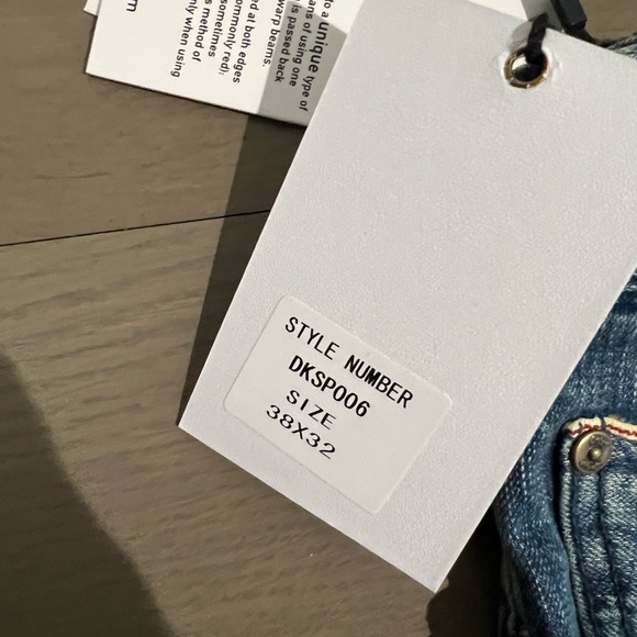 NEW WITH TAGS DKS Selvedge Japanese Jeans Sz. 38x32 - Picture 4 of 5